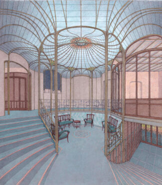 Dessin de Daniel H. Tajan : Victor Horta, Hôtel van Eetvelde, Bruxelles, 1899