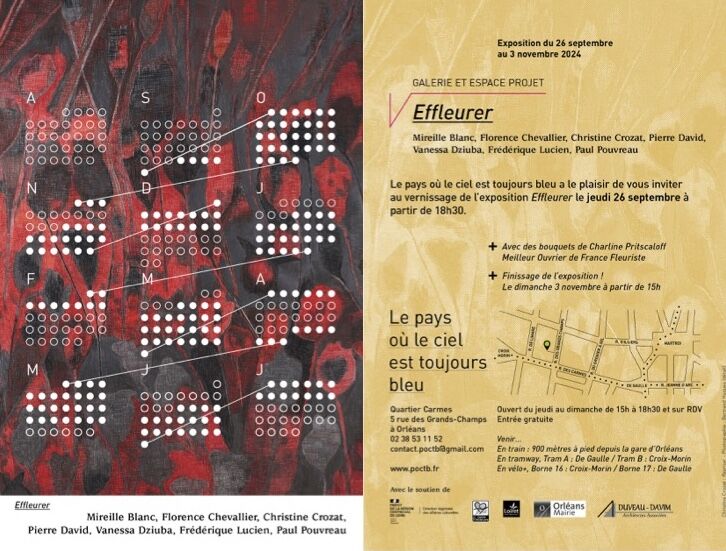 Carton d'invitation de l'exposition Effleureur au POCTB Orleans