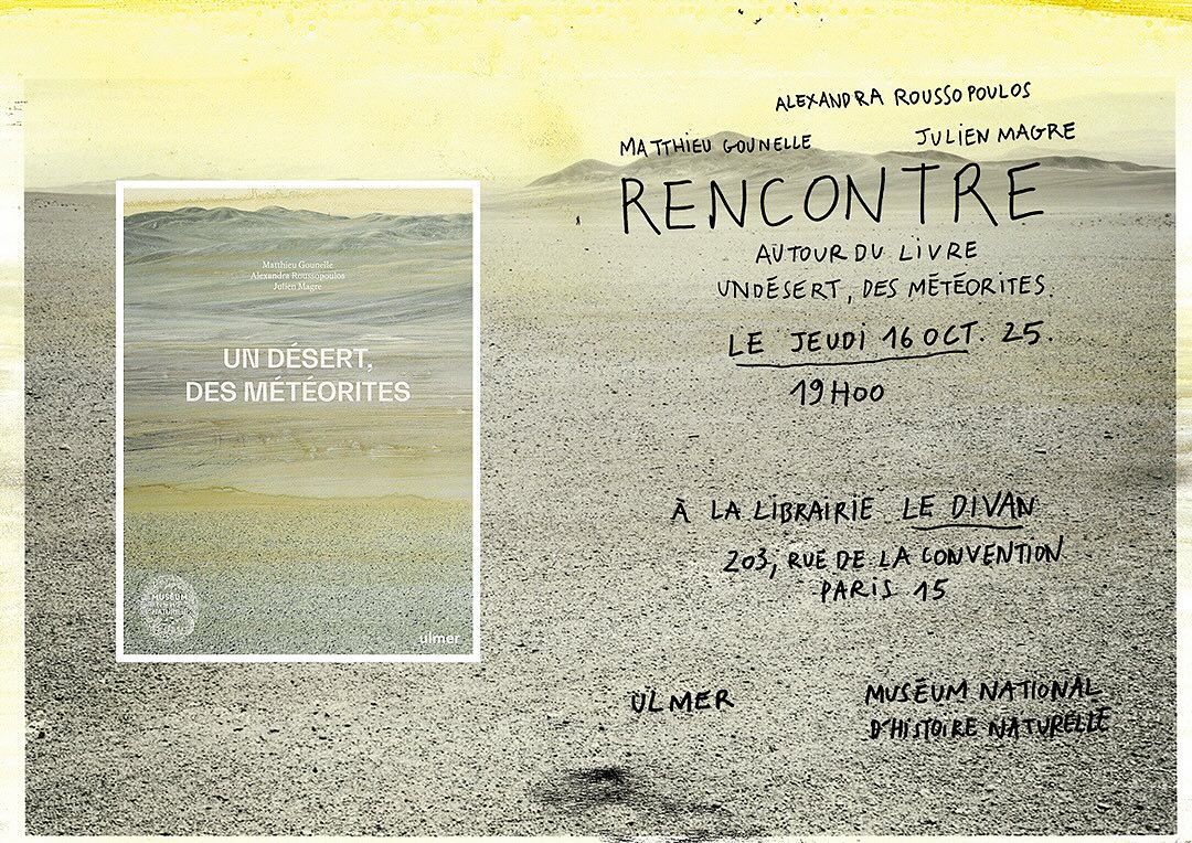 Alexandra Roussopoulos, Julien Magre, Matthieu Gounelle, présente Un désert des météorites